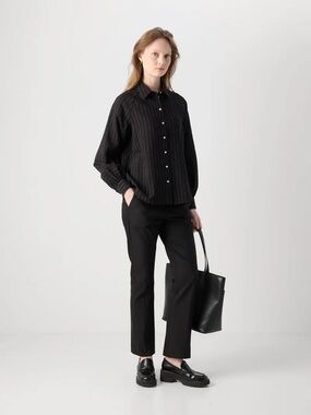 Mos Mosh Como Night cropped trouser pants in black
